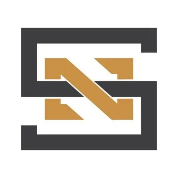 Initial letter NS logo or SN logo vector design template Stock Illustration