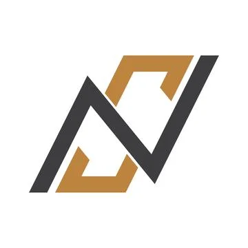 Initial letter NS logo or SN logo vector design template Stock Illustration