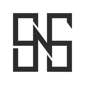 Initial letter NS logo or SN logo vector design template Stock Illustration