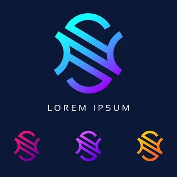Initial letter NS SN minimalist art logo template elements Colorful graphic Illustrazione stock