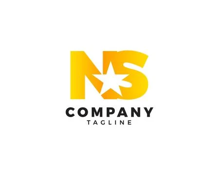 Initial Letter NS Star Logo Template Design Stock Illustration