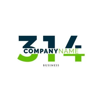 Initial Letter Number 314 Icon Logo Design Template Stock Illustration