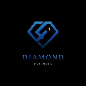 Initial Letter Number Four or Number 4 Diamond Icon Logo Design Template Stock Illustration