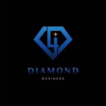 Initial Letter Number Four or Number 4 Diamond Icon Logo Design Template Stock Illustration