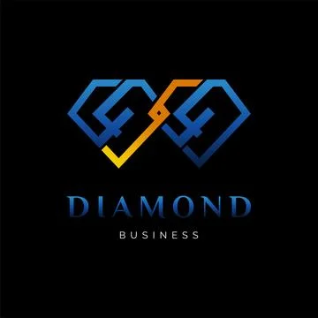 Initial Letter Number Four or Number 4 Diamond Icon Logo Design Template Stock Illustration