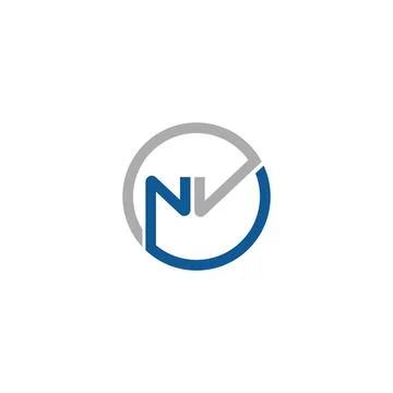 Initial letter NV logo or VN logo vector design template Stock Illustration
