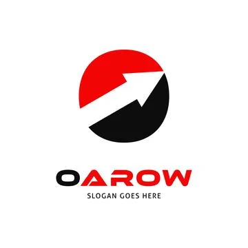 Initial Letter O Arrow Icon Vector Logo Template Illustration Design Stock Illustration