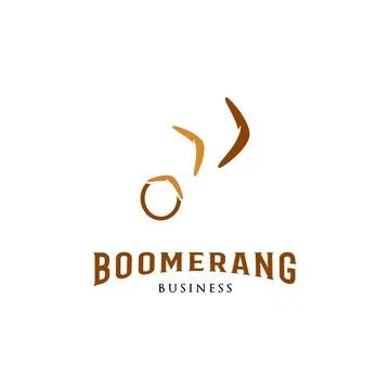 Initial Letter O Boomerang Icon Logo Design Template Stock Illustration