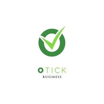 Initial Letter O Check Mark or Tick Icon Logo Design Template Stock Illustration