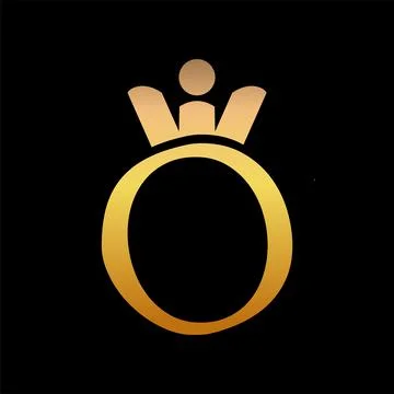 Initial letter o crown icon logo design template Stock Illustration