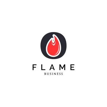 Initial letter O flame logo design inspiration Stock Illustration
