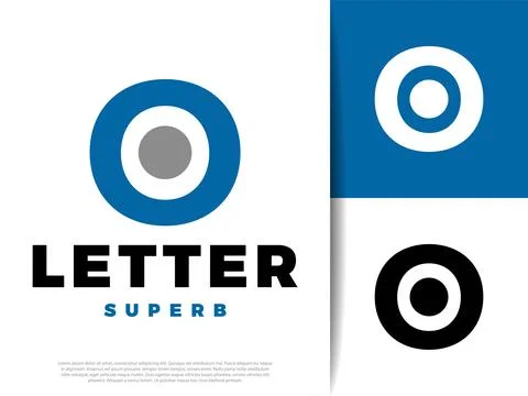 Initial Letter O Icon Illustration Design Stock Illustration