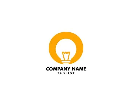 Initial letter O Logo with Light Bulb Stock Illustration