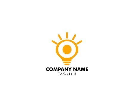 Initial letter O Logo with Light Bulb Stock Illustration