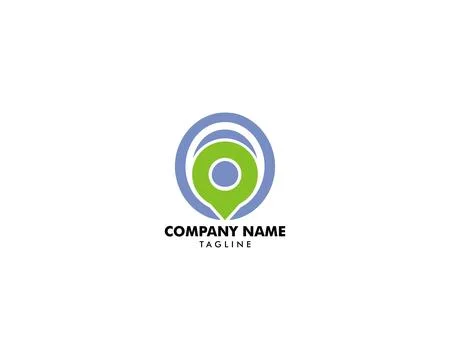 Initial Letter O With Pin Location Logo Stock Illustration