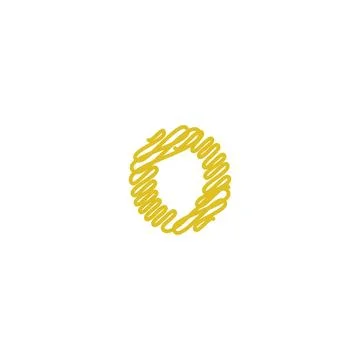 Initial letter O scribble gold logo Stock Illustration