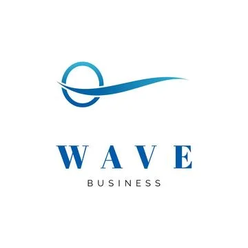 Initial Letter O Sea Wave Icon Logo Design Template Stock Illustration
