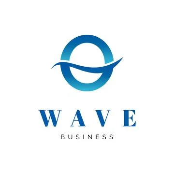 Initial Letter O Sea Wave Icon Logo Design Template Stock-Illustration