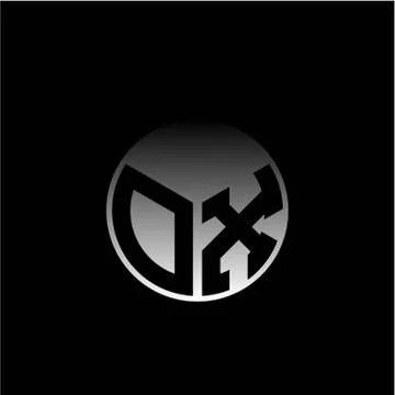 Initial letter O X Modern circle with elegant colored background frame Stockillustratie