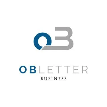 Initial Letter OB Icon Logo Design Template Stock Illustration