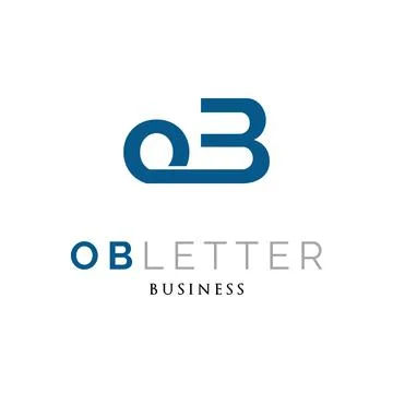 Initial Letter OB Icon Logo Design Template Stock Illustration