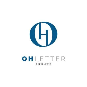 Initial Letter OH Icon Logo Design Template Stock Illustration