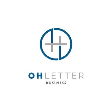 Initial Letter OH Icon Logo Design Template Stock Illustration