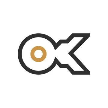 Initial letter OK logo or KO logo vector design template Illustrazione stock