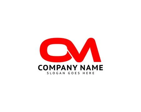 Initial Letter OM Logo Template Design Stock Illustration