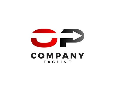 Initial Letter OP with Arrow Logo Design Element Stock Illustration