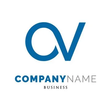 Initial Letter OV Icon Logo Design Template Stock Illustration