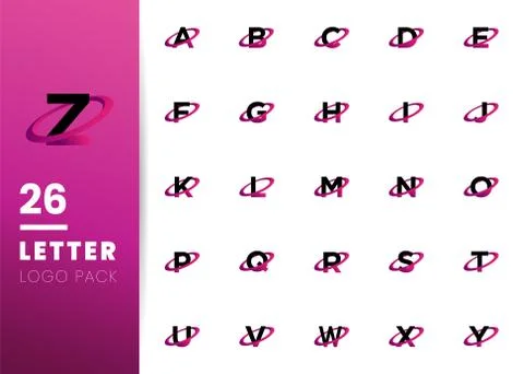 Initial Letter overlap with Oval shape Logo Template. Stock Illustration