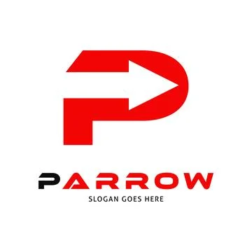 Initial Letter P Arrow Icon Vector Logo Template Illustration Design Stock Illustration