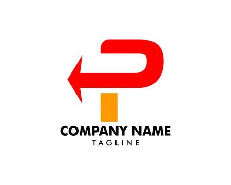Initial Letter P Arrow Logo Template Design Stock Illustration