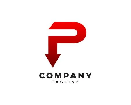 Initial Letter P Arrow Logo Template Design Stock Illustration