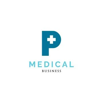 Initial letter P cross plus icon logo design inspiration Stock Illustration