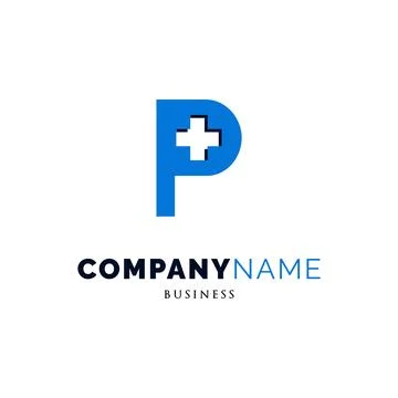 Initial Letter P Cross Plus Hospital Medical Icon Logo Design Template Stock Illustration