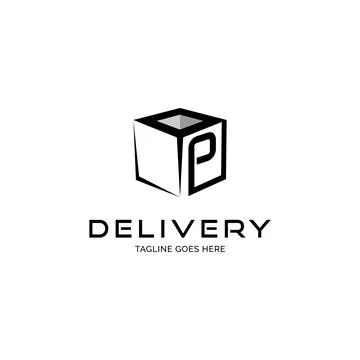 Initial letter P delivery package logo design inspiration Stock Illustration