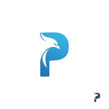 Initial letter P with eagle logo design Stock Illustration