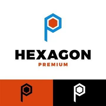 Initial letter p hexagon icon vector logo template illustration design Stock Illustration