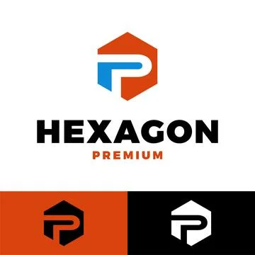 Initial letter p hexagon icon vector logo template illustration design Stock Illustration