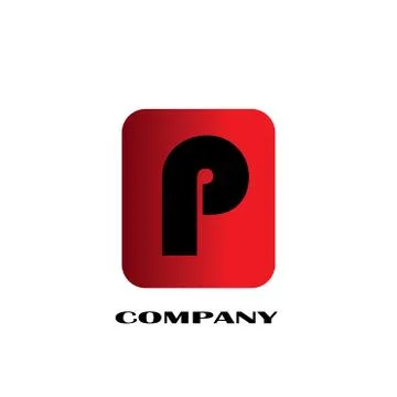 Initial Letter P Linked Design Logo - Vector Stock Illustration