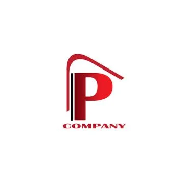 Initial Letter P Linked Design Logo - Vector Stock Illustration