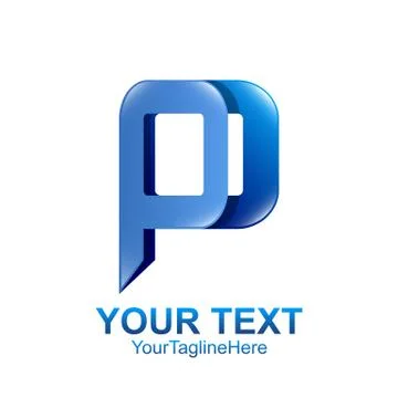 Initial letter P logo template colored blue design for business and company i Illustrazione stock
