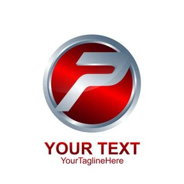 Initial letter P logo template colored red silver circle sphere design for bu Illustrazione stock