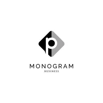 Initial letter P monogram logo design inspiration Stock Illustration