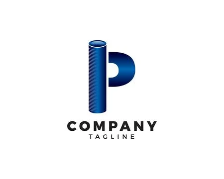 Initial letter P plumbing pipe logo template vector icon illustration design Ilustração Stock