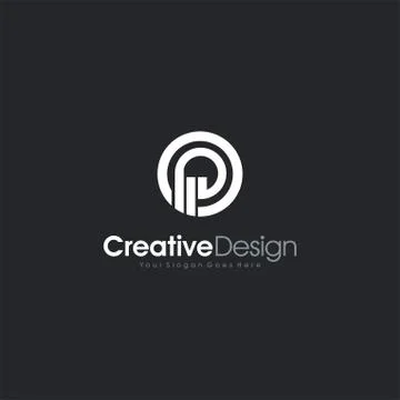 Initial letter P PP minimalist art logo, White color on black background Stock Illustration
