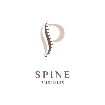 Initial Letter P Spine Icon Logo Design Template 스톡 일러스트