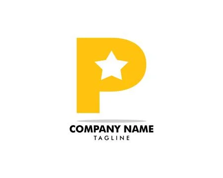 Initial Letter P Star Logo Design Stock Illustration